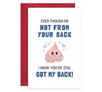 Ogeby Funny Father’s Day Card for StepDad, Rude Birthday Card Gift for Stepfather, Not from Your Sack Still Got My Back Card