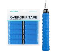Ogeenier Badminton Racket Grip Tape, 6 Pack Extra-Long Tacky PU Overgrip | Tacky PU Badminton Overgrip, 6 Pre-Cut Extra-Long Grips with Finishing Tape, Perforated, for Tennis, Padel & Squash