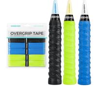 Ogeenier Badminton Racket Grip Tape, 6 Pack Extra-Long Tacky PU Overgrip | Tacky PU Badminton Overgrip, 6 Pre-Cut Extra-Long Grips with Finishing Tape, Perforated, for Tennis, Padel & Squash