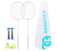 OGEENIER Badminton Rackets Set of 2, Adults Lightweight Badminton Set, Includes 2 Shuttlecocks, 2 Grips Replacement, 1 Carrying Bag