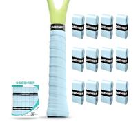 Ogeenier Tennis Racket Grip Tape,12 Pack Sweat Absorbing Overgrip | 10 Colors, Tacky, Extra-long, Soft&Comfort PU, Works on Pickleball/Badminton/Squash, Pre-cut, Wraps in Under a Minute