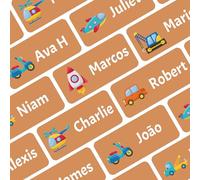 Ogelz Personalized Name Labels for Kids Custom Stcikers Washable for Clothes and Gear Non Iron Waterproof for Kids Stuff Daycare Toddlers School Supplies Water Bottle Camp (Transport Orange)