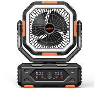 OGERY 2026 Upgraded Camping Fan, Stronger Airflow, Stepless Speed Control, 20W Fast Charging, for Tent, Travel, Car, Outdoor Camping Essentials
