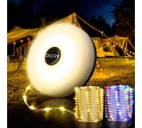 OGERY Camping String Lights, 2 in 1 32.8FT Rechargeable Tent Lights String with 8 Lighting Modes, Waterproof, USB Charging, Quick Storage, Portable LED Lamp for Bedroom Yard Decor Camping Essentials
