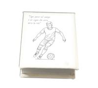 oggettando Faux Leather Place Card Holder with Engraving Events, Wedding Favors, Birth, Wedding, Baptism, Communion, Confirmation, Anniversaries, Birthdays Graduation Useful Gifts (Footballer)