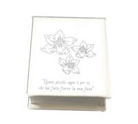 oggettando Faux Leather Place Card Holder with Engraving Events, Wedding Favors, Birth, Wedding, Baptism, Communion, Confirmation, Anniversaries, Birthdays Graduation Useful Gifts (Flowers)