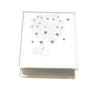 oggettando Faux Leather Place Card Holder with Engraving Tree, Ceremonies, Birth, Baptism, Communion, Confirmation, Birthdays Graduation Useful Gifts (50 Years)