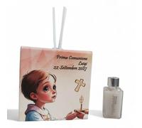 OGGETTANDO, Perfumer White Faux Leather Communion Crucifix, Small Prince Favors Battes, Communion, Confirmation Useful Gifts, Orig, Econ Personalised (11 x 11, Communion Child)