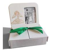 oggettando Table Photo Frame Print Baptism Communion in Gift Box Useful Birth, Baptism, Communion, Confirmation (Angel 563G)