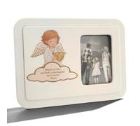 oggettando Table Photo Frame with Baptism Communion Print in Gift Box for Birth, Baptism, Communion, Confirmation (Angel 561G, 21.5 x 16.5 cm (int. 7.5 x 10.5 cm))