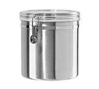 Oggi 150-Ounce Jumbo Stainless Steel Kitchen Canister with Clear Arylic Lid and Locking Clamp