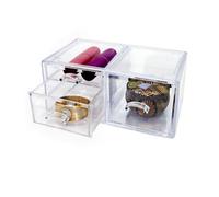 Oggi 3 Drawer Vanity Organizer, Clear Plastic Makeup Organizer with 3 Pull-Out Drawers for Bathroom Counter, Cosmetics, Skincare & Beauty Storage, 9 x 5 x 4.25 Inches