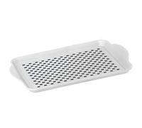 OGGI Anti Slip Serving Tray with Handles- White Rectangle Server - Ideal for Eating, Breakfast Tray, Food Tray, Appetizer, Serving