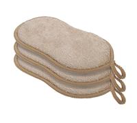 OGGI Bambou Odor-Free Kitchen Sponges - Natural Kitchen Sponges for Dishes, 91% Bamboo-Derived Rayon Cellulose Fiber, Reusable, Absorbent, Hygienic, Durable, Non-Scratch, Washable - 3 pcs, 7x4