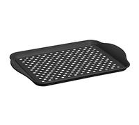 Oggi OGGI Anti Slip Serving Tray with Handles - Black Rectangle Tray - Ideal for Eating, Breakfast, Food, Appetizer, Serving - 17.5 x 11.5 (5504.3)