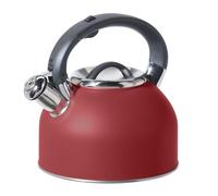 OGGI Tea Kettle for Stove Top - 64oz / 1.9lt, Stainless Steel with Loud Whistle, Ideal Hot Water Kettle and Water Boiler - Brick Red