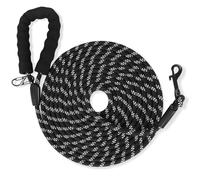 OGGRXOR Training Lead for Dogs 20m, Reflective Extra Long Line Dog Rope Lead with Soft Padded Handle, Sturdy Hook for Small, Medium, Large Dogs, Black, 20M/65FT