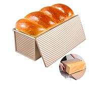 OGIBRIDI Bread Toast Mold with Cover Non-Stick Pullman Loaf Tin with Lid Square Loaf Pan Toast Bread Box Large Bread Tins Sandwich Loaf Bread Pan Aluminum Alloy for Baking 2.2lb
