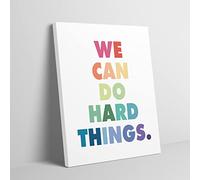 OGILRE We Can Do Hard Things Inspirational Quotes Colorful Word Canvas Wall Art Decorations Prints, Office Girls Bedroom Pictures 11x14 Inch FRAMED