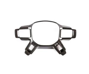 OGJFD Car Decoration Interior For Land Rover Defender 90 110 2020-2023 ABS Steering Wheel Frame Cover Trim Stickers Carbon Fiber Texture