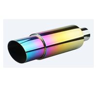 OGJFD Car End Pipes 1PCS Universal 370mm Car Exhaust Muffler Silver Black Car Exhaust Muffler Tip Stainless Pipe Rear Tail Throat Tail Pipe Exhaust Pipe Cap(Colorful)