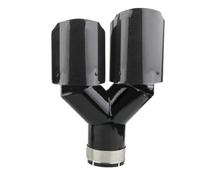 OGJFD Car End Pipes Carbon Fiber Exhaust Tip Universal Silencer Exhaust Car Stainless Y Shape Double Exhaust Muffler Car Modified Acesori Tail Pipe Exhaust Pipe Cap(1 left blk1212)