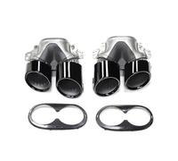 OGJFD Car Exhaust Tail Pipe Quad Car Exhaust Tip For Benz For A-Class W177 A35 A200 A180 Upgrade For A45 Rear Bumper Black Muffler Header Exhaust System Car End Pipes(Black B)