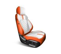 OGJFD Car Seat Protectors Full set Custom Leather Car Seat Covers For Mazda 3 bk 2006 2007 2008 2009 Auto Accessories Interior Replacement Parts Front Seat Covers(White orange)