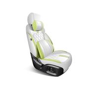 OGJFD Car Seat Protectors Full set Custom Leather Car Seat Covers For Volvo V60 2012 2013 2014 2015 Auto Accessories Interior Replacement Parts Front Seat Covers(WH GN+backrest)
