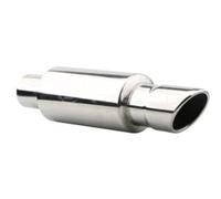 OGJFD Muffler Tips 1PCS Universal Car Exhaust Systems Muffler Silver Car Exhaust Muffler Tip Stainless Pipe Rear Tail Throat Straight exhaust pipe