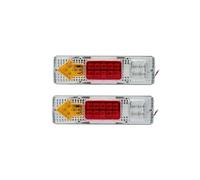 OGJFD Wing Mirror Indicator 12/24V LED Tail Light Red/Clear Lens Rear Bumper Reflector Arrow Tail Light Waterproof Trailer Truck Rear Turn Signal Stop Light Mirror Indicator(Clear)