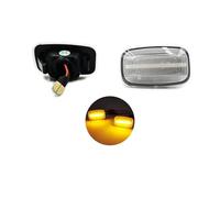 OGJFD Wing Mirror Indicator For Toyota For Land For Cruiser For Landcruiser 70 80 100 Series Dynamic LED Side Marker Lights Flowing Turn Signal Light Mirror Indicator(Dynamic Clear)