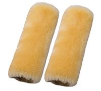 OGLAND 2 Pack Car Seat Belt Cover Cushion, Fluffy Soft Sheepskin Auto Should Seat Belt Pads, Neck Protector for Women Adults Baby Kids Pet (Golden Yellow)