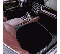 OGLAND Fluffy Genuine Australia Sheepskin Car Seat Cover for Auto Interior Accessories with Soft Fuzzy Wool Eco-Friendly Natural Fur Non-Slip (Black, 2 Pieces Front)