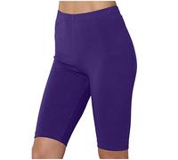 oglccg Leggings for UK Yoga Gym Cycling Shorts High Waist Super Stretchy Tummy Control Shaping Shorts Solid Color Leggings Three Part Pants Half Shorts 3/4 Legging Shorts Sports Pants, #05 Purple