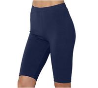 oglccg Leggings for Women UK Yoga Gym Cycling Shorts High Waist Super Stretchy Tummy Control Shaping Solid Color Summer Three Part Pants Half 3/4 Legging Sports Pants, #02 Dark Blue