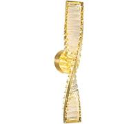OGLFGLNY Light Luxury Italian Crystal Wall Sconce Modern Home Decoration Gold Crystal Linear Wall Light Mirror Vanity Light Fixture Brass Wall Lighting Twisted Spiral Long Strip Wall Lamp for Bedroom