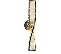 OGLFGLNY Light Luxury Italian Crystal Wall Sconce Modern Home Decoration Gold Crystal Linear Wall Light Mirror Vanity Light Fixture Brass Wall Lighting Twisted Spiral Long Strip Wall Lamp for Bedroom