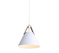 OGLFGLNY Macaron Metal Pendant Lamp | Nordic Creative 1-Head Hanging Light | Personalized Chandelier with E27 Base for Bedside, Bar, Kitchen Island & Dining Table(White)
