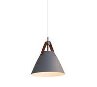 OGLFGLNY Macaron Metal Pendant Lamp | Nordic Creative 1-Head Hanging Light | Personalized Chandelier with E27 Base for Bedside, Bar, Kitchen Island & Dining Table(Grey)
