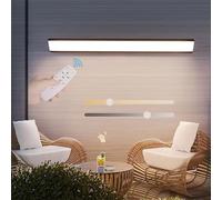 OGLFGLNY Wall Light with Remote Control Long Strip Wall Lamp Outdoor/Indoor Infinite Dimmable10% to IP65 Rainproof Acrylic Wall Sconce Garden for Courtyard Stairway,Black-90cm (White 100cm)