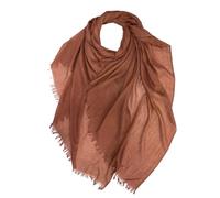 OgLuxe Modal Blend Scarf - Plain Frayed Ends Cotton Modal Soft Neck Arm Shawl Lightweight Wrap Holiday Accessory Clay