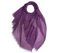 OgLuxe Modal Blend Scarf - Plain Frayed Ends Cotton Modal Soft Neck Arm Shawl Lightweight Wrap Holiday Accessory Aubergine