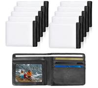 OGMBI 10 Pcs Sublimation Blank Wallet Bulk, Heat Transfer Wallet for Men, PU Leather Wallets with ID Windows Card Slots, Employee Appreciation Thank You Gifts for Father's Day Office Travel Supplies