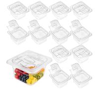 OGMBI 12 Pack GN 1/6 Gastronorm Pans with Lid, 10cm Deep Plastic Containers