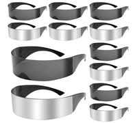 OGMBI 12 Pcs Futuristic Cyclops Visor Sunglasses, 80s Cyber Visor Sunglasses Bulk, Shield glasses Mirrored Translucent Lens for Women Men Punk Future Style Costume Cosplay