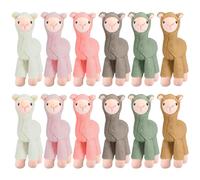 OGMBI 12 Pcs Mini Llama Stuffed Animal, 20 cm Alpaca Plush Dolls, Cute Alpaca Aesthetic Keychains, Tiny Plush Llama Party Favors for Birthday Party Supplies Baby Shower Decorations (6 Colors)