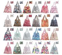 OGMBI 24 Pcs Foldable Shopping Tote Bags, Large Reusable Grocery Tote Bag Bulk, Eco Waterproof Shopping Bag for Women, Washable Grocery Bags Folding in Pouch for Daily Use Travel Outdoors Storage