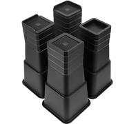 OGMBI 4 Pack 30cm Heavy Duty Bed Risers, Oversized Furniture Risers Supports 2700kg, Stackable L Shape Bed Lifters for Dorm Room Bed Frame Couch Sofa Chair Table Leg, Black