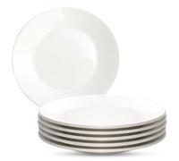 OGMBI 6 Pcs White Dinner Plates, 27 cm Ceramic Salad Plates, Large Round Serving Dishes for Kitchen, Porcelain Dinner Plate for Salad, Pizza, Steak, Buffet, Microwave & Dishwasher Safe